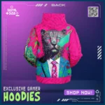 Neon Leopard Dapper Zip-Up Hoodie #391319