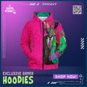 Vibrant Neon Leopard Hoodie